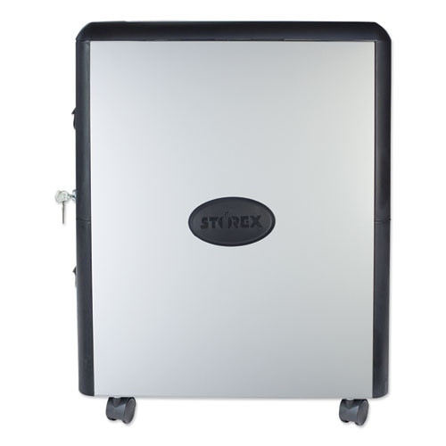 Two-drawer Mobile Filing Cabinet, Metal Siding, 19w X 15d X 23h, Silver/black Two-drawer Mobile Filing Cabinet, Metal Siding, 19w X 15d X 23h, Silver/black