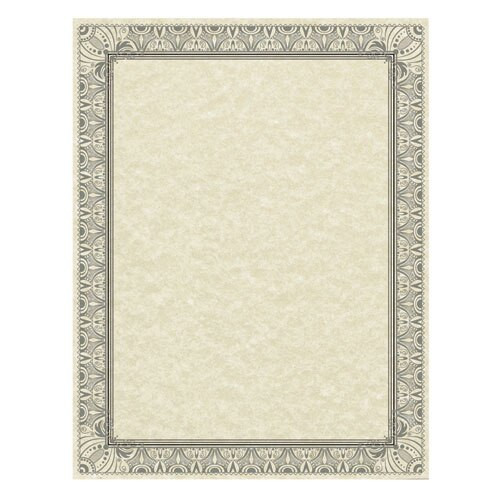 Parchment Certificates, Retro, 8 1/2 X 11, Ivory W/ Black & Silver-foil Border, 50/pack Parchment Certificates, Retro, 8 1/2 X 11, Ivory W/ Black & Silver-foil Border, 50/pack