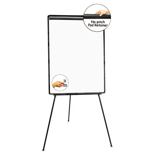Tripod-style Dry Erase Easel, Easel : 44" To 78", Board: 29" X 41", White/black Tripod-style Dry Erase Easel, Easel : 44" To 78", Board: 29" X 41", White/black