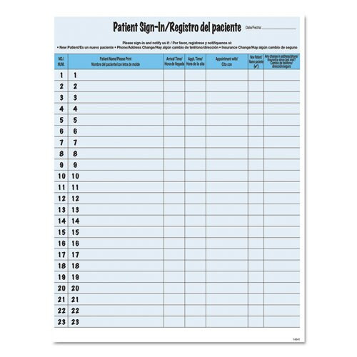 Hipaa Labels, Patient Sign-in, 8.5 X 11, Blue, 23/sheet, 125 Sheets/pack Hipaa Labels, Patient Sign-in, 8.5 X 11, Blue, 23/sheet, 125 Sheets/pack