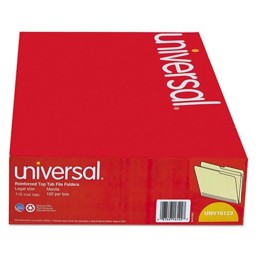 Double-ply Top Tab Manila File Folders, 1/2-cut Tabs, Legal Size, 100/box Double-ply Top Tab Manila File Folders, 1/2-cut Tabs, Legal Size, 100/box