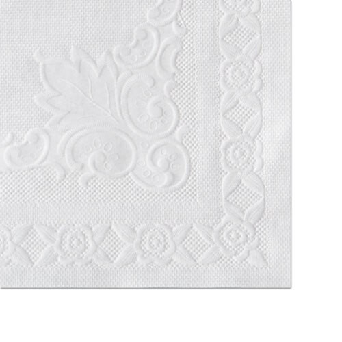 Knurl Embossed Scalloped Edge Placemats, 9.5 X 13.5, White, 1,000/carton