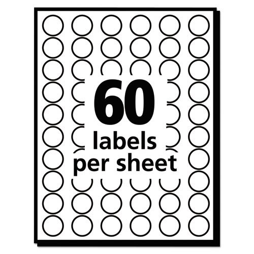 Handwrite Only Self-adhesive Removable Round Color-coding Labels, 0.5" Dia., Light Blue, 60/sheet, 14 Sheets/pack