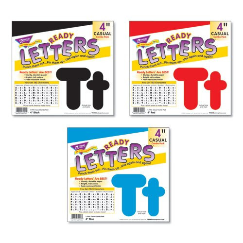 Ready Letters Casual Combo Set, Blue, 4"h, 182/set Ready Letters Casual Combo Set, Blue, 4"h, 182/set