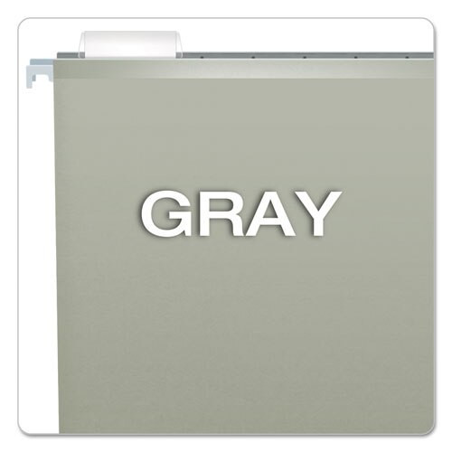 Colored Reinforced Hanging Folders, Letter Size, 1/5-cut Tab, Gray, 25/box Colored Reinforced Hanging Folders, Letter Size, 1/5-cut Tab, Gray, 25/box