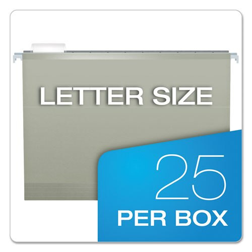 Colored Reinforced Hanging Folders, Letter Size, 1/5-cut Tab, Gray, 25/box Colored Reinforced Hanging Folders, Letter Size, 1/5-cut Tab, Gray, 25/box