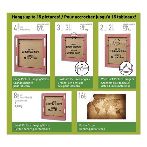 Picture Hanging Kit, White/clear, Assorted Sizes, 38 Pieces/pack Picture Hanging Kit, White/clear, Assorted Sizes, 38 Pieces/pack