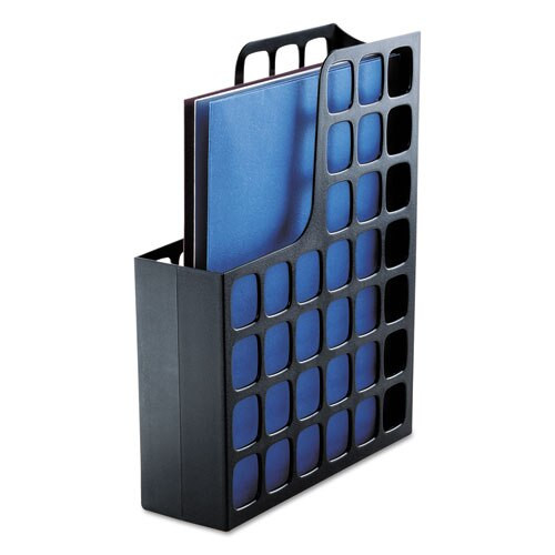 Plastic Magazine File, Two Snap-in Dividers, 9 X 10 5/8 X 12, Black Plastic Magazine File, Two Snap-in Dividers, 9 X 10 5/8 X 12, Black