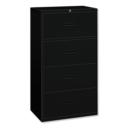 400 Series Four-drawer Lateral File, 36w X 18d X 52.5h, Black 400 Series Four-drawer Lateral File, 36w X 18d X 52.5h, Black