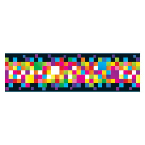 Bolder Borders, 2 3/4" X 35 3/4 Ft, Pixels, Assorted Bolder Borders, 2 3/4" X 35 3/4 Ft, Pixels, Assorted