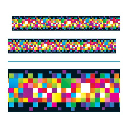 Bolder Borders, 2 3/4" X 35 3/4 Ft, Pixels, Assorted Bolder Borders, 2 3/4" X 35 3/4 Ft, Pixels, Assorted