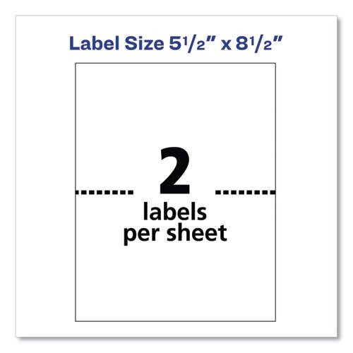Shipping Labels W/ Trueblock Technology, Inkjet/laser Printers, 5.5 X 8.5, White, 2/sheet, 500 Sheets/box Shipping Labels W/ Trueblock Technology, Inkjet/laser Printers, 5.5 X 8.5, White, 2/sheet, 500 Sheets/box