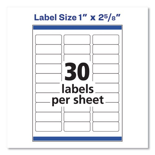 Easy Peel White Address Labels W/ Sure Feed Technology, Laser Printers, 1 X 2.63, White, 30/sheet, 25 Sheets/pack Easy Peel White Address Labels W/ Sure Feed Technology, Laser Printers, 1 X 2.63, White, 30/sheet, 25 Sheets/pack
