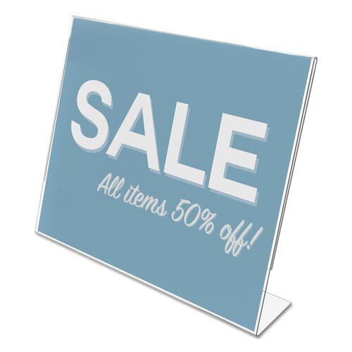 Classic Image Slanted Sign Holder, Landscaped, 11 X 8 1/2 Insert, Clear Classic Image Slanted Sign Holder, Landscaped, 11 X 8 1/2 Insert, Clear
