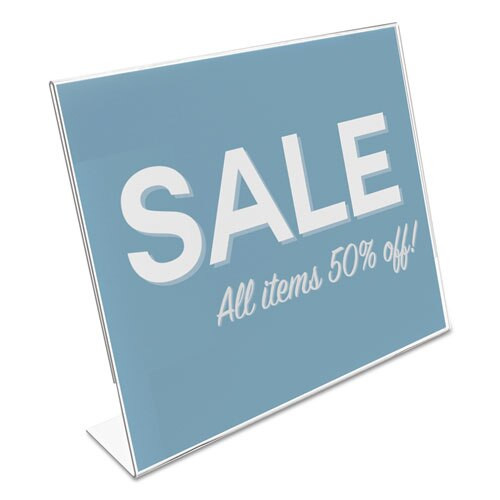 Classic Image Slanted Sign Holder, Landscaped, 11 X 8 1/2 Insert, Clear Classic Image Slanted Sign Holder, Landscaped, 11 X 8 1/2 Insert, Clear