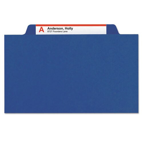 Six-section Pressboard Top Tab Classification Folders With Safeshield Fasteners, 2 Dividers, Letter Size, Dark Blue, 10/box Six-section Pressboard Top Tab Classification Folders With Safeshield Fasteners, 2 Dividers, Letter Size, Dark Blue, 10/box