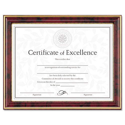 Gold-trimmed Document Frame W/certificate, Wood, 8 1/2 X 11, Mahogany Gold-trimmed Document Frame W/certificate, Wood, 8 1/2 X 11, Mahogany