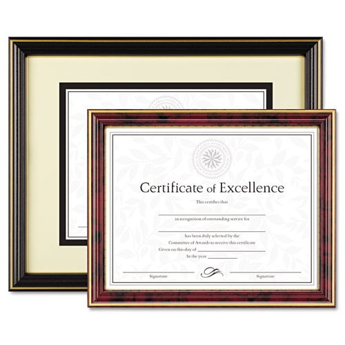 Gold-trimmed Document Frame W/certificate, Wood, 8 1/2 X 11, Mahogany Gold-trimmed Document Frame W/certificate, Wood, 8 1/2 X 11, Mahogany