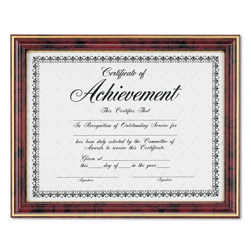 Gold-trimmed Document Frame W/certificate, Wood, 8 1/2 X 11, Mahogany Gold-trimmed Document Frame W/certificate, Wood, 8 1/2 X 11, Mahogany
