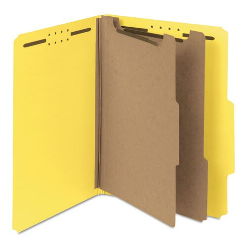 100% Recycled Pressboard Classification Folders, 2 Dividers, Letter Size, Yellow, 10/box 100% Recycled Pressboard Classification Folders, 2 Dividers, Letter Size, Yellow, 10/box