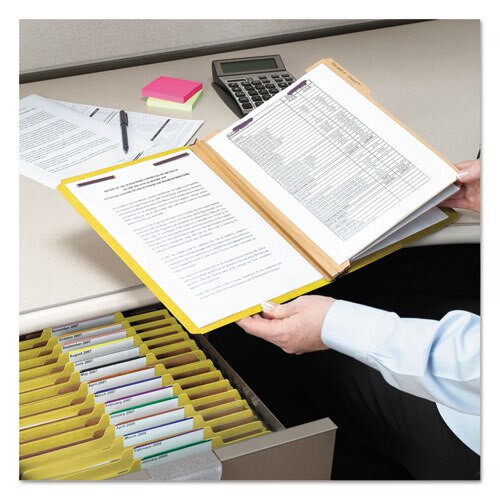 Eight-section Pressboard Top Tab Classification Folders With Safeshield Fasteners, 3 Dividers, Letter Size, Yellow, 10/box Eight-section Pressboard Top Tab Classification Folders With Safeshield Fasteners, 3 Dividers, Letter Size, Yellow, 10/box