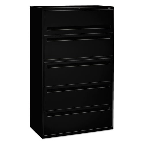 700 Series Five-drawer Lateral File With Roll-out Shelves, 42w X 18d X 64.25h, Black 700 Series Five-drawer Lateral File With Roll-out Shelves, 42w X 18d X 64.25h, Black