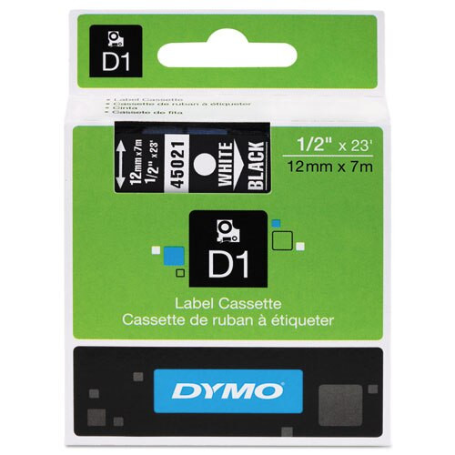 D1 High-performance Polyester Removable Label Tape, 0.5" X 23 Ft, White On Black D1 High-performance Polyester Removable Label Tape, 0.5" X 23 Ft, White On Black