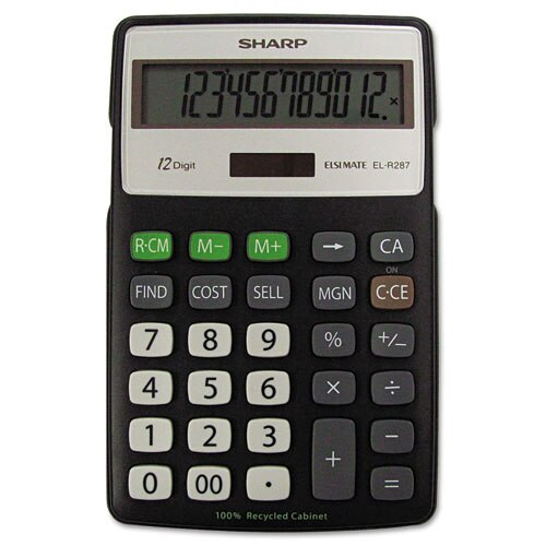 El-r287bbk Recycled Series Calculator W/kickstand, 12-digit Lcd El-r287bbk Recycled Series Calculator W/kickstand, 12-digit Lcd