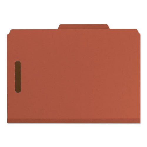 100% Recycled Pressboard Classification Folders, 1 Divider, Legal Size, Red, 10/box 100% Recycled Pressboard Classification Folders, 1 Divider, Legal Size, Red, 10/box