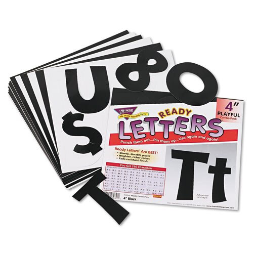Ready Letters Playful Combo Set, Black, 4"h, 216/set Ready Letters Playful Combo Set, Black, 4"h, 216/set