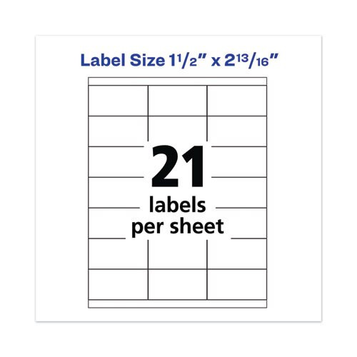 Copier Mailing Labels, Copiers, 1.5 X 2.81, White, 21/sheet, 100 Sheets/box Copier Mailing Labels, Copiers, 1.5 X 2.81, White, 21/sheet, 100 Sheets/box