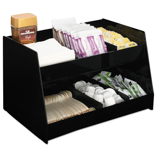 Condiment Organizer, 14 1/3 X 10 1/2 X 9 2/3, 6-compartment, Black Condiment Organizer, 14 1/3 X 10 1/2 X 9 2/3, 6-compartment, Black