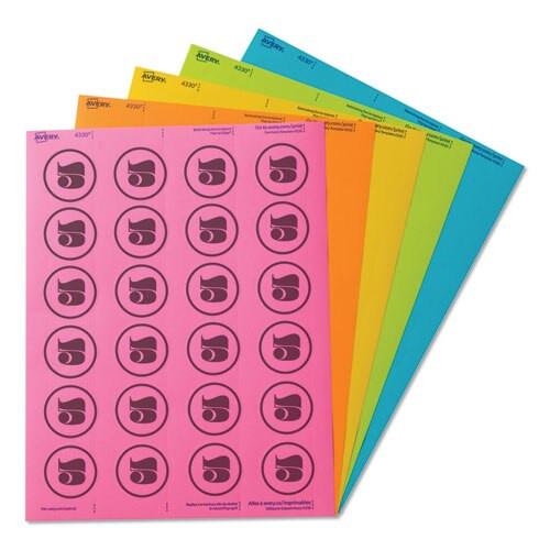 Printable Color Labels With Sure Feed And Easy Peel, 1.66" Dia., Assorted Colors, 24/sheet, 10 Sheets/pack Printable Color Labels With Sure Feed And Easy Peel, 1.66" Dia., Assorted Colors, 24/sheet, 10 Sheets/pack