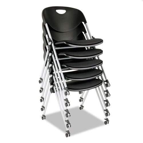 Alera Sl Series Nesting Stack Chair Without Arms, Black Seat/black Back, Gray Base, 2/carton Alera Sl Series Nesting Stack Chair Without Arms, Black Seat/black Back, Gray Base, 2/carton