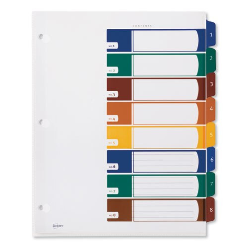 Ready Index Customizable Table Of Contents, Asst Dividers, 8-tab, Ltr, 6 Sets