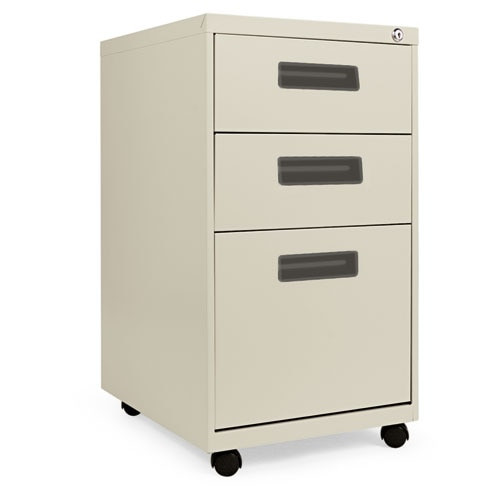 Three-drawer Metal Pedestal File, 14.96w X 19.29d X 27.75h, Putty Three-drawer Metal Pedestal File, 14.96w X 19.29d X 27.75h, Putty