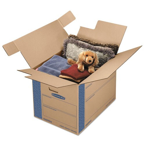 Smoothmove Prime Moving & Storage Boxes, Regular Slotted Container (rsc), 24" X 18" X 18", Brown Kraft/blue, 6/carton Smoothmove Prime Moving & Storage Boxes, Regular Slotted Container (rsc), 24" X 18" X 18", Brown Kraft/blue, 6/carton