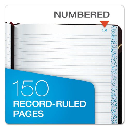 Columnar Accounting Book, Record Rule, Black Cover, 150 Pages, 8 1/8 X 10 3/8