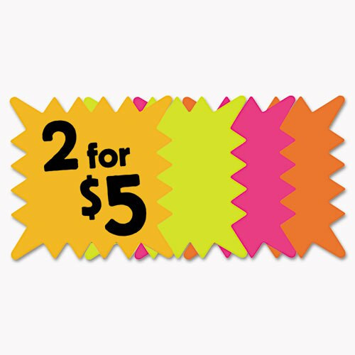 Die Cut Paper Signs, 5 1/4 X 5 1/4, Square, Assorted Colors, Pack Of 48 Each Die Cut Paper Signs, 5 1/4 X 5 1/4, Square, Assorted Colors, Pack Of 48 Each