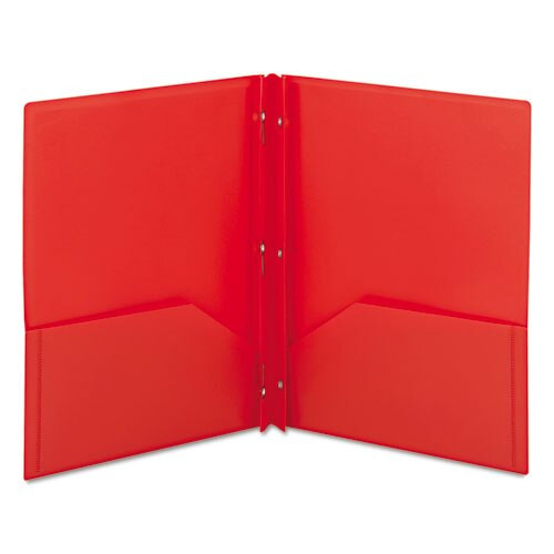 Poly Two-pocket Folder W/fasteners, 11 X 8 1/2, Red, 25/box Poly Two-pocket Folder W/fasteners, 11 X 8 1/2, Red, 25/box
