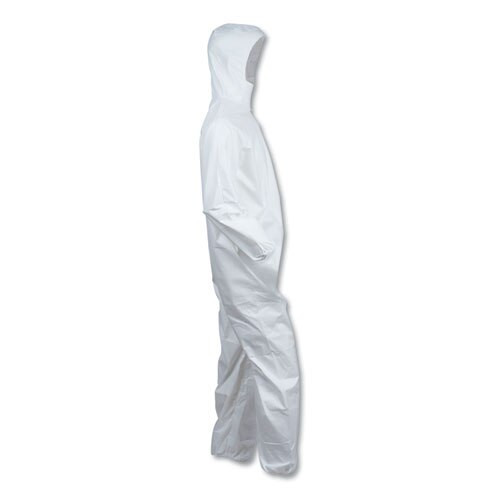 A40 Elastic-cuff And Ankles Hooded Coveralls, White, X-large, 25/case A40 Elastic-cuff And Ankles Hooded Coveralls, White, X-large, 25/case