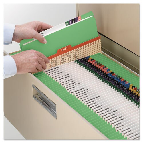 Reinforced Top Tab Colored File Folders, Straight Tab, Letter Size, Green, 100/box Reinforced Top Tab Colored File Folders, Straight Tab, Letter Size, Green, 100/box