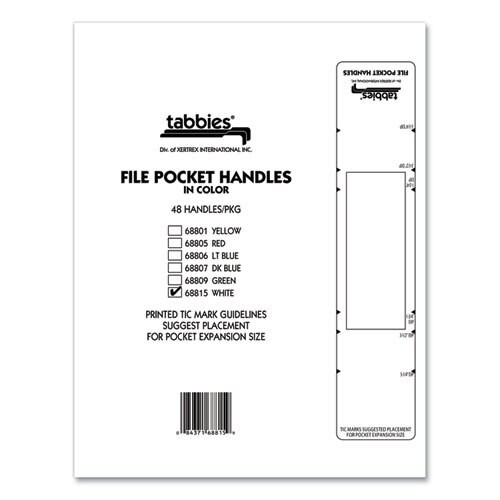 File Pocket Handles, 9.63 X 2, White, 4/sheet, 12 Sheets/pack File Pocket Handles, 9.63 X 2, White, 4/sheet, 12 Sheets/pack
