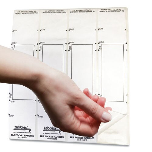 File Pocket Handles, 9.63 X 2, White, 4/sheet, 12 Sheets/pack File Pocket Handles, 9.63 X 2, White, 4/sheet, 12 Sheets/pack