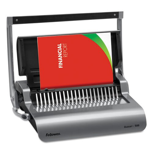 Quasar Manual Wire Binding Machine, 18 1/8 X 15 3/8 X 5 1/8, Metallic Gray Quasar Manual Wire Binding Machine, 18 1/8 X 15 3/8 X 5 1/8, Metallic Gray