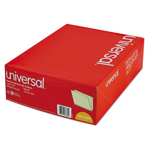 Deluxe Reinforced End Tab Folders, Straight Tab, Letter Size, Manila, 100/box Deluxe Reinforced End Tab Folders, Straight Tab, Letter Size, Manila, 100/box
