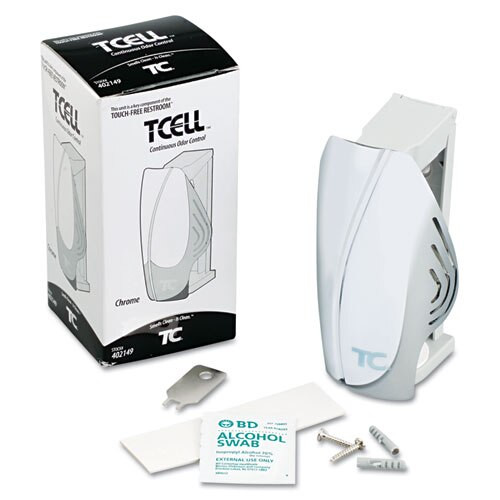 Tc Tcell Odor Control Dispenser, 2.75" X 2.5" X 5.25", White Tc Tcell Odor Control Dispenser, 2.75" X 2.5" X 5.25", White