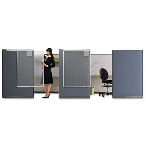 Workstation Privacy Screen, 36w X 48d, Translucent Clear/silver Workstation Privacy Screen, 36w X 48d, Translucent Clear/silver