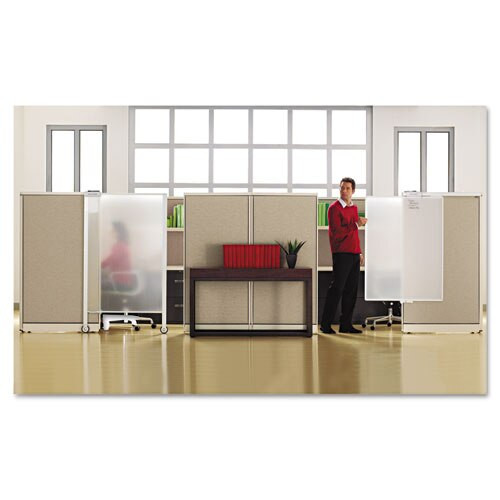 Workstation Privacy Screen, 36w X 48d, Translucent Clear/silver Workstation Privacy Screen, 36w X 48d, Translucent Clear/silver