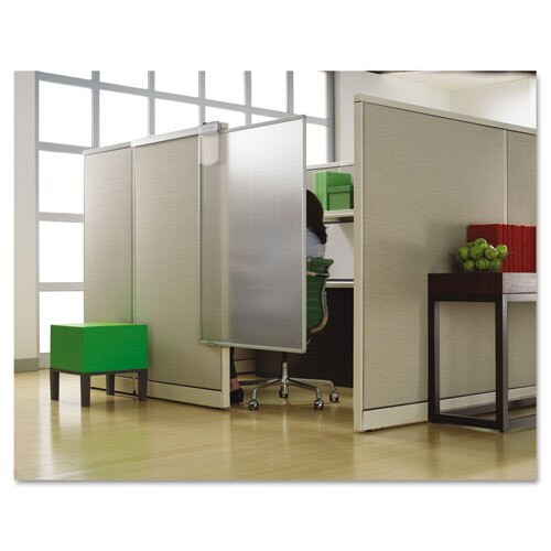 Workstation Privacy Screen, 36w X 48d, Translucent Clear/silver Workstation Privacy Screen, 36w X 48d, Translucent Clear/silver